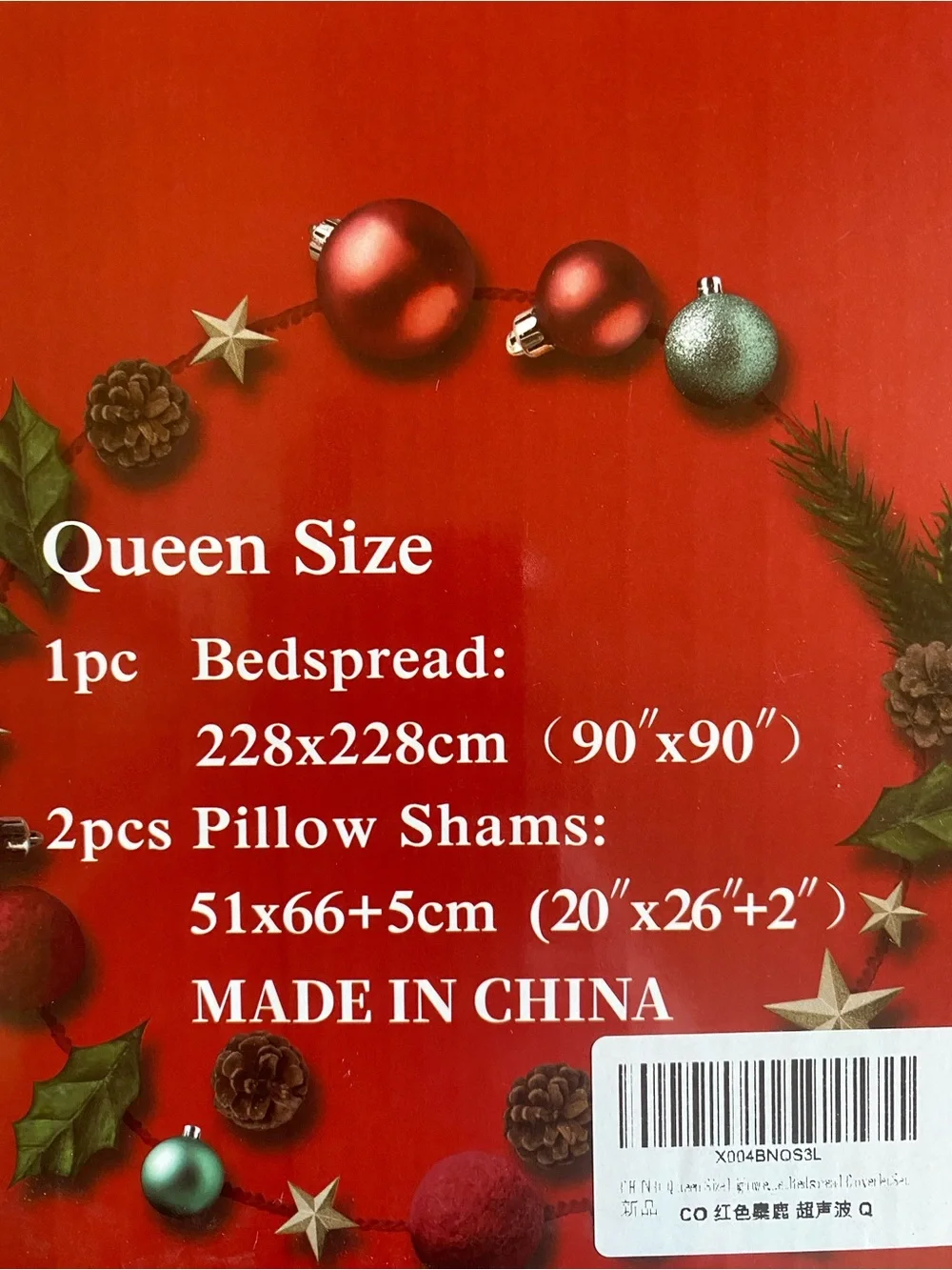 (Queen) Holiday Reindeer Bed Spread Set